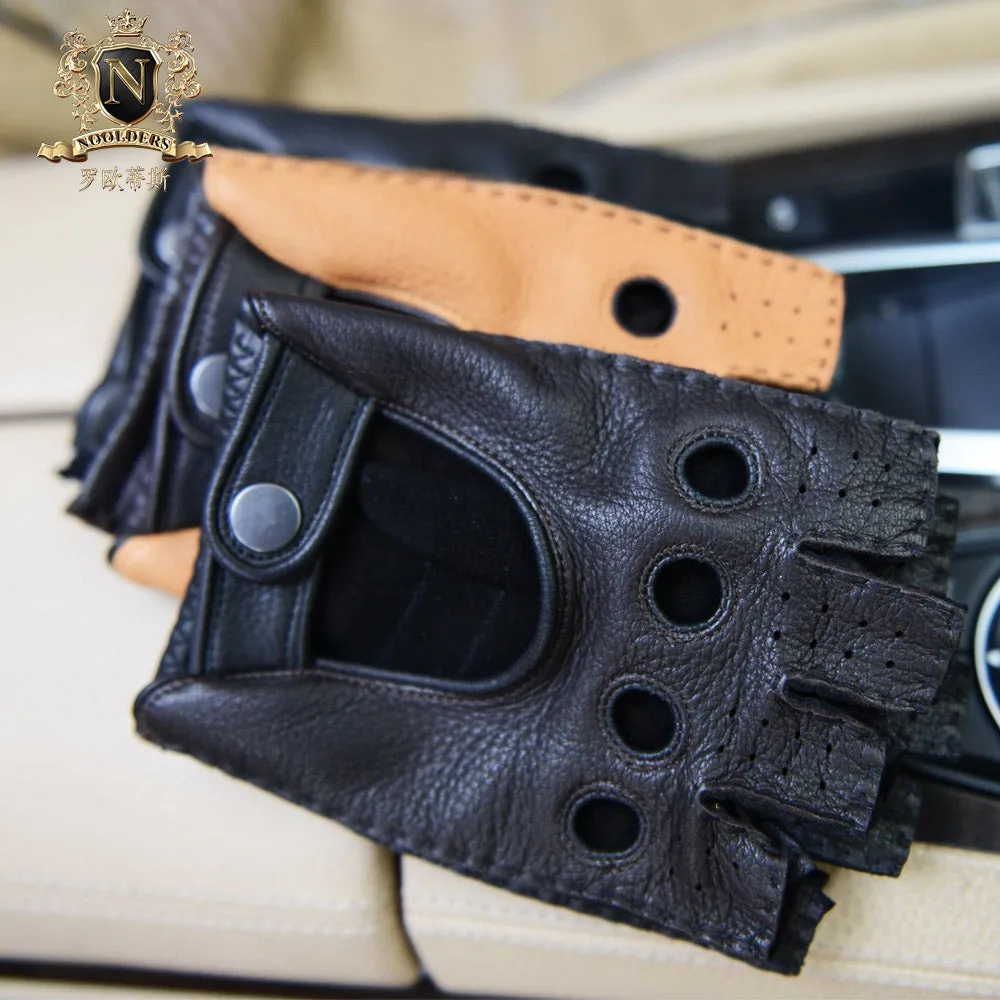 CLassic men's fingerless deerskin driving leather gloves M-51