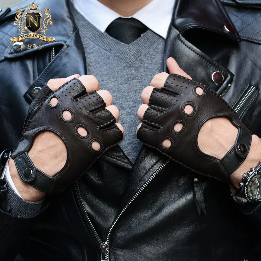CLassic men's fingerless deerskin driving leather gloves M-51