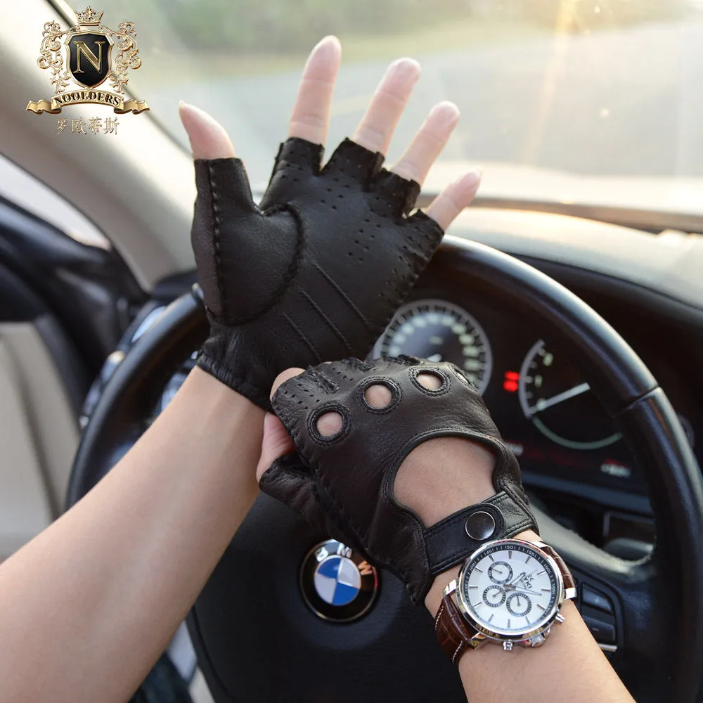CLassic men's fingerless deerskin driving leather gloves M-51