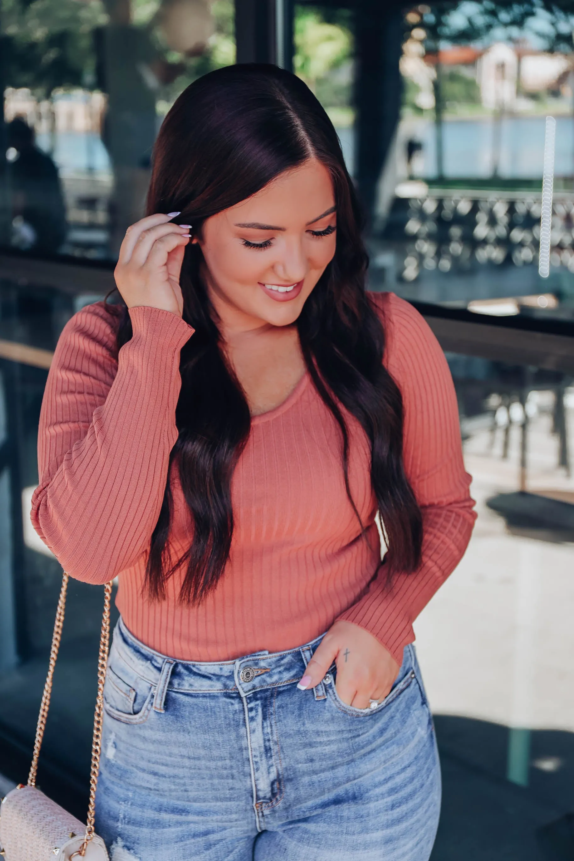 The Basics Ribbed Bodysuit - Terracotta