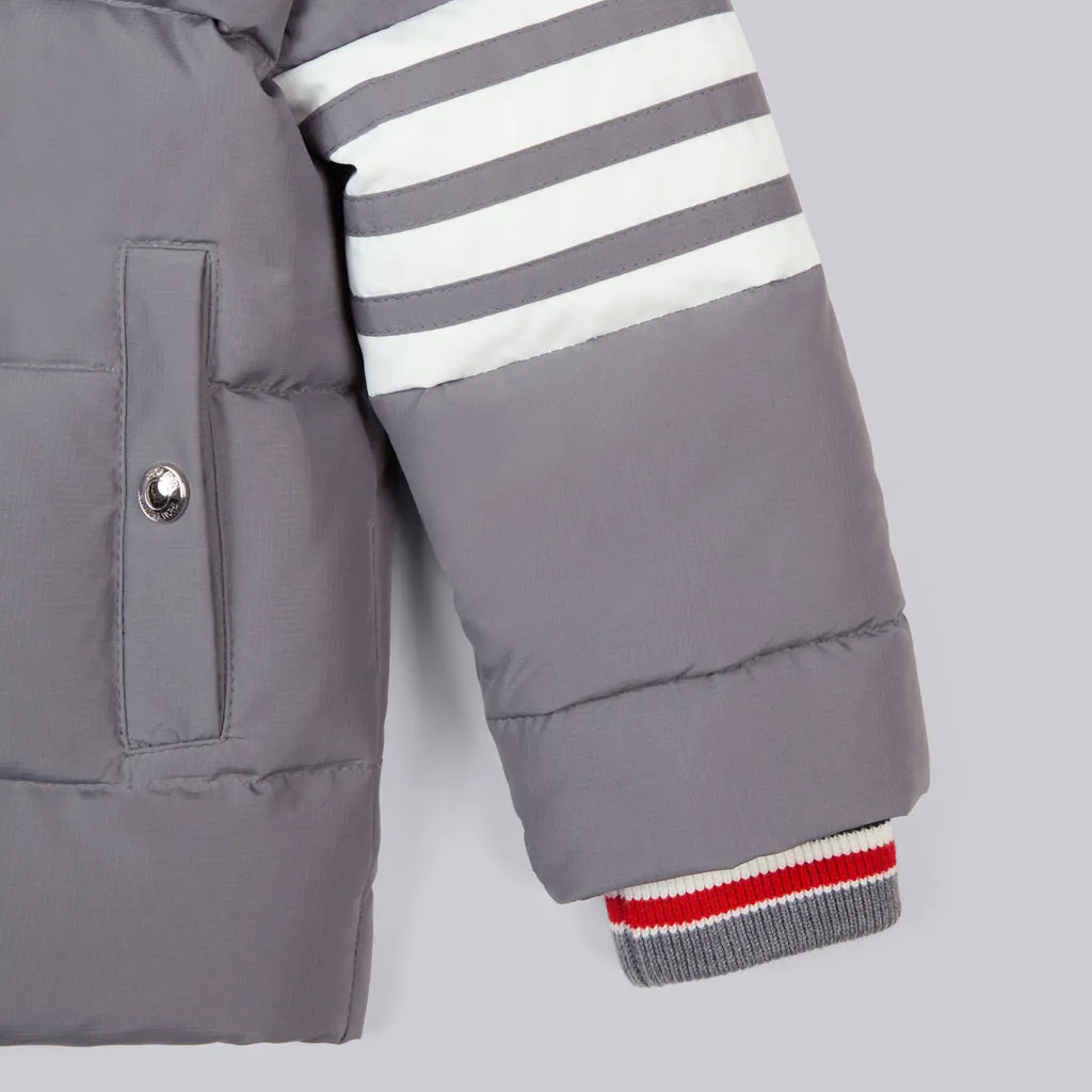 Thom Browne Kids 4-Bar Down Jacket