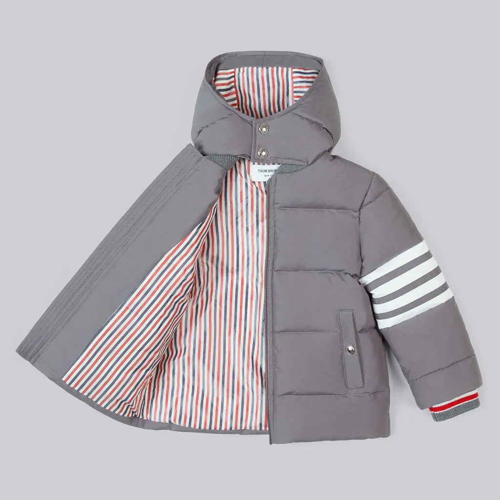 Thom Browne Kids 4-Bar Down Jacket