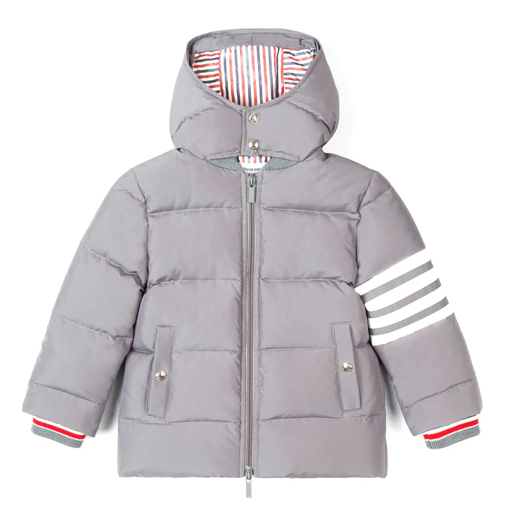 Thom Browne Kids 4-Bar Down Jacket